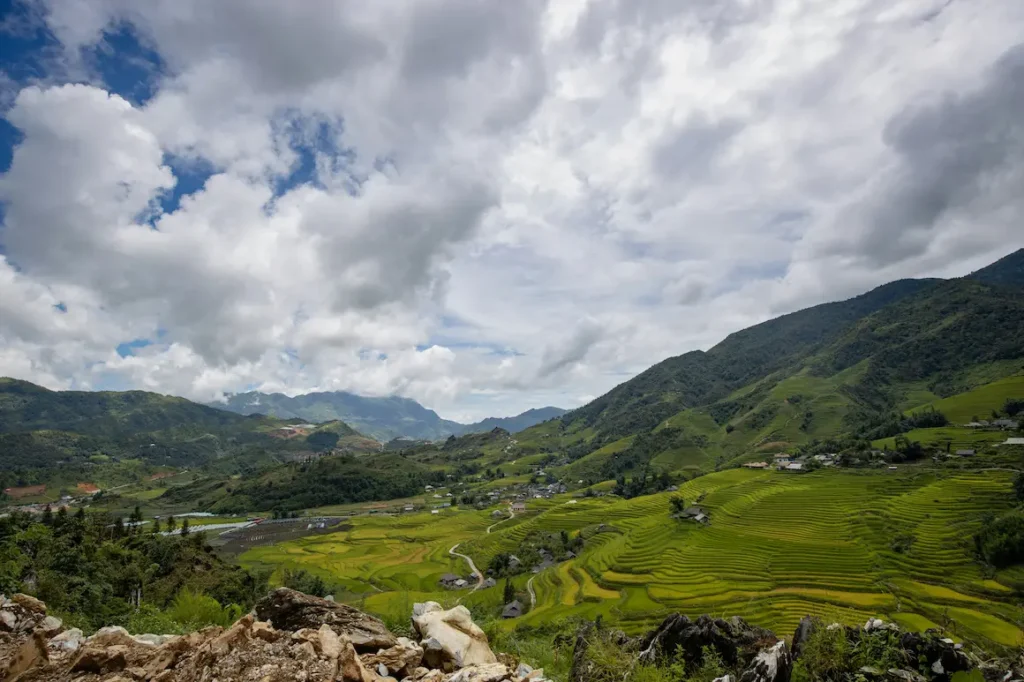 The mesmerising view of Sapa after the rainy season in September, when paddies are greener