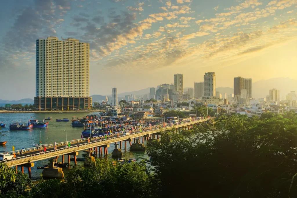 The beach of Nha Trang and city vibes are amazing for relaxing with kids in Vietnam.