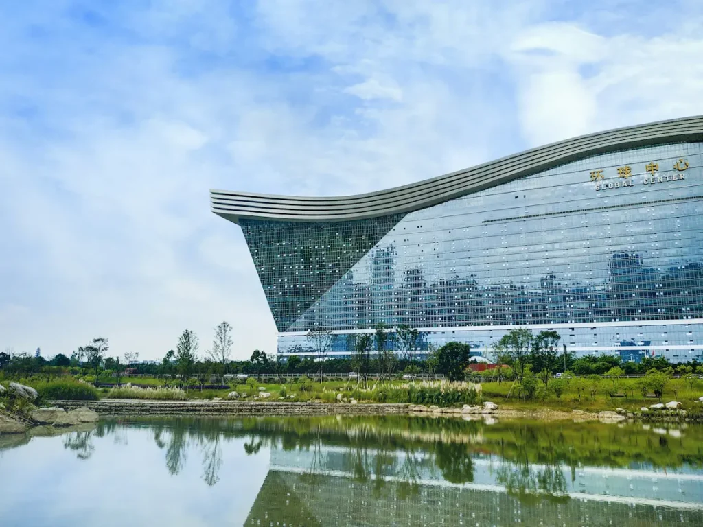 head to the New Century Global Center—the largest building in the world by floor area! 