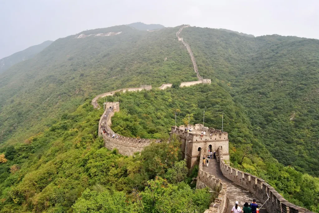 Head out early to the Mutianyu section of the Great Wall, which is really hard for us to carry two kids