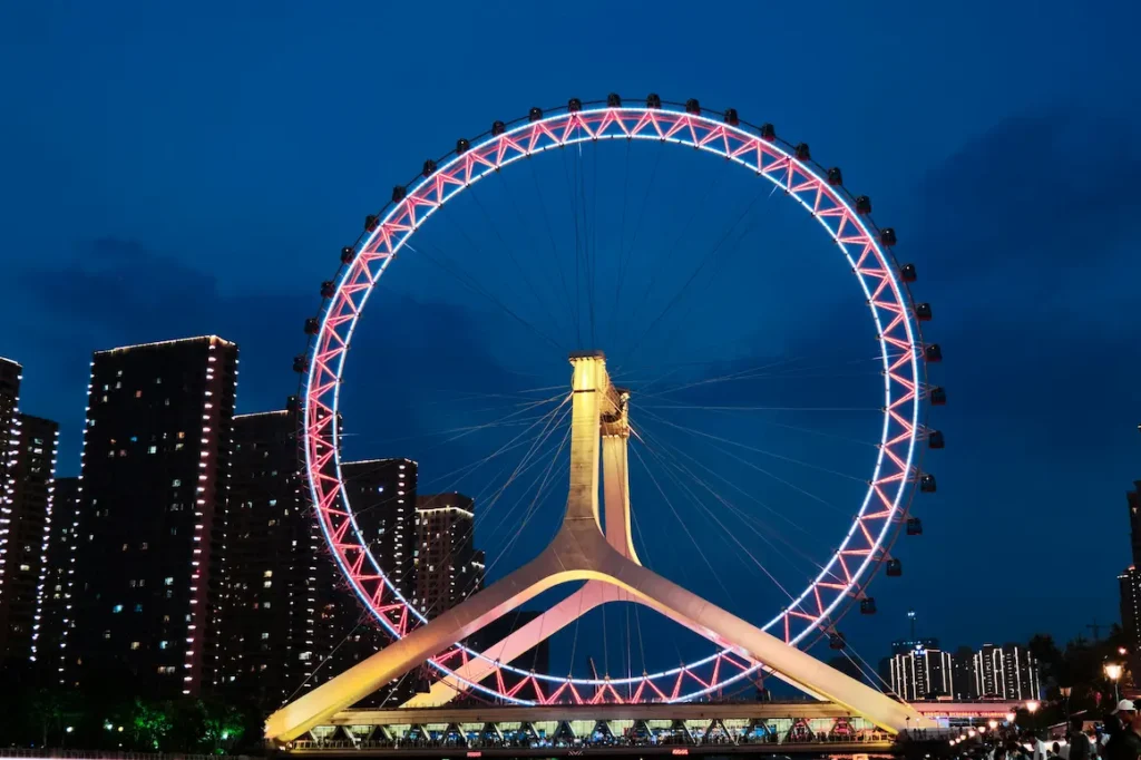 The Tianjin Eye is magical at night