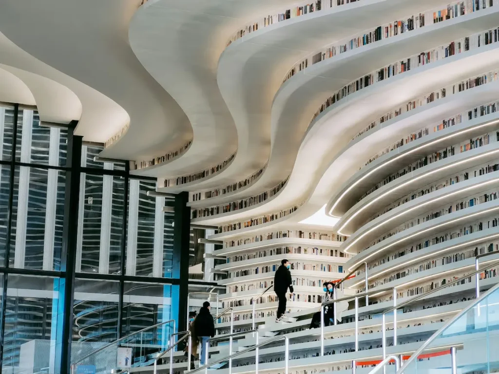 Tianjin’s Binhai district completely amazed us with the Tianjin Binhai Library.