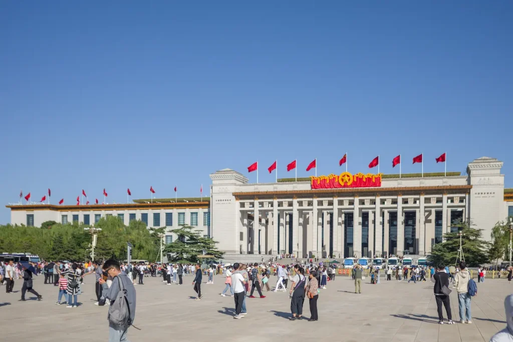 Kids are curious about the National Museum of China on Tiananmen Square, which is free