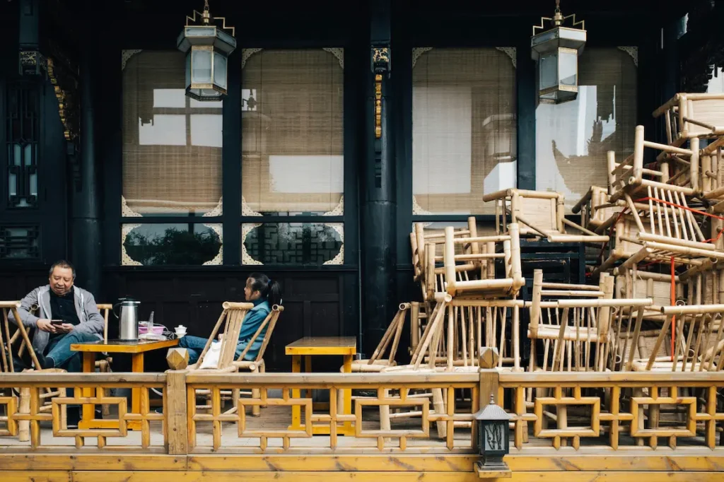At a tea house inside People’s Park,