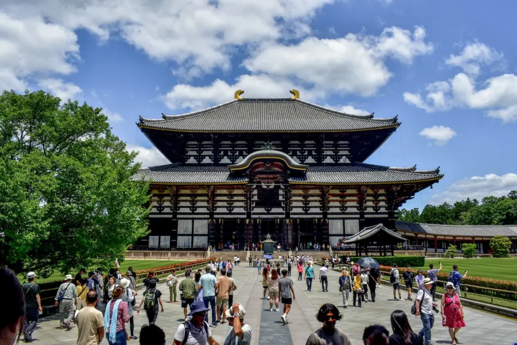 Family visiting Todaiji Temple in Nara on a kid-friendly day trip