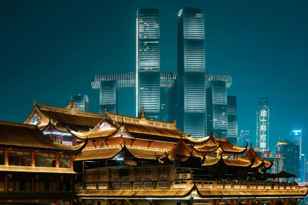 The Chongqing night view is best viewed from the Raffles Skydeck