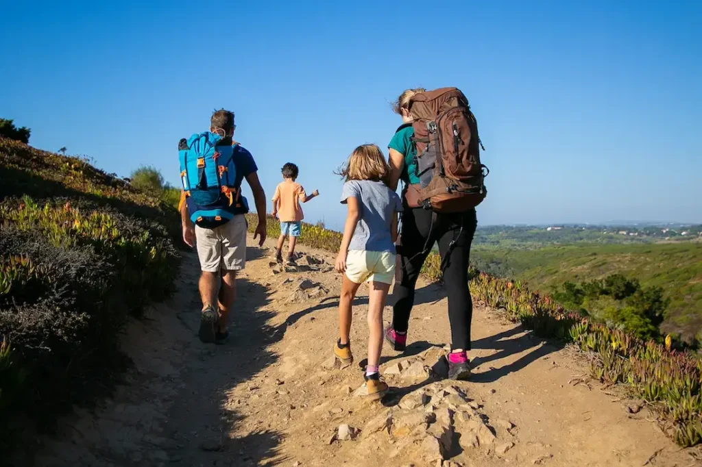 parents hiking in Asia with kids