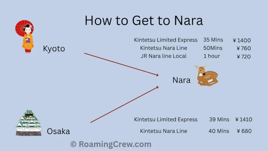 How to get to Nara from Kyoto and Osaka by train – travel time, ticket prices, and routes | Roaming Crew