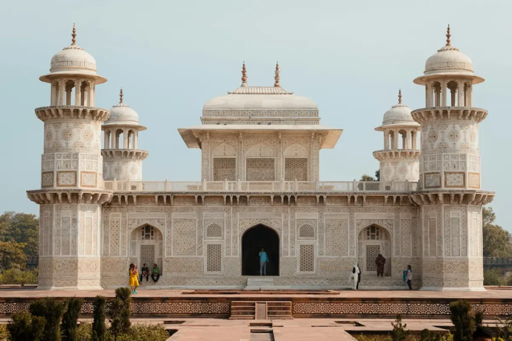 The view of Baby Taj is the same as the Taj Mahal's main marble architecture.