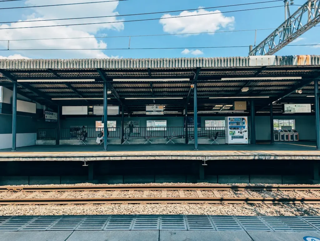 The view of the platform of Uji Station is perfectly connected with Osaka and Kyoto for a day trip with kids.