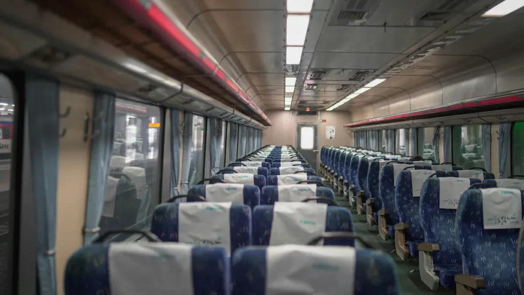 China's high-speed trains have comfortable first-class seats that give families extra legroom 
