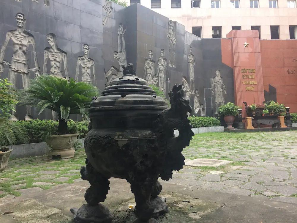 Hoa Lo Prison Relic Museum exterior in Hanoi. 
