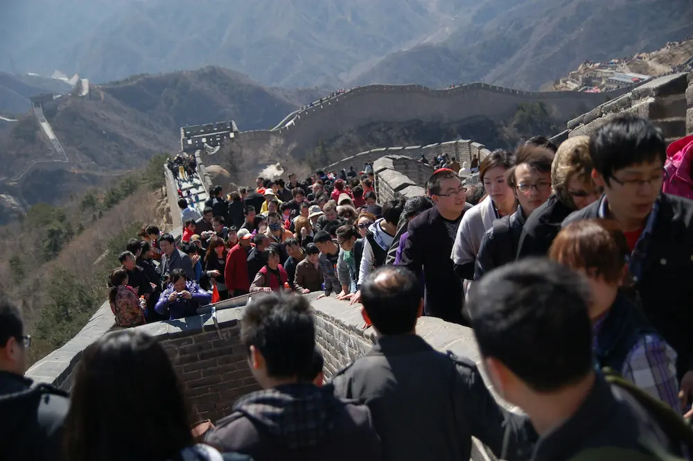 The crowd at the Great Wall can sometimes be overwhelming.