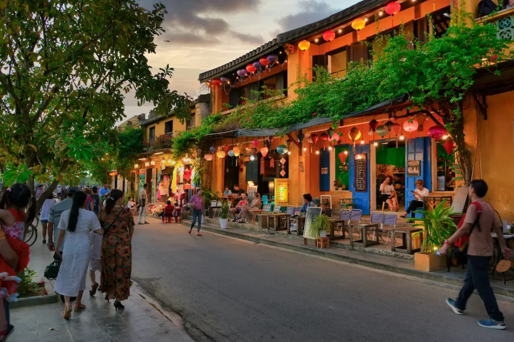 Beautiful lantern cafes of Hoi An, Vietnam, just half an hour's drive from Da Nang. 