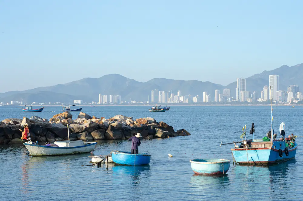Locals fishing in Nha Trang. 