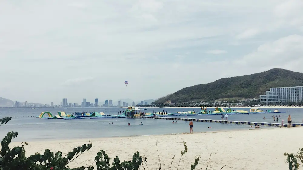 Beach time is best with young kids in Nha Trang. 