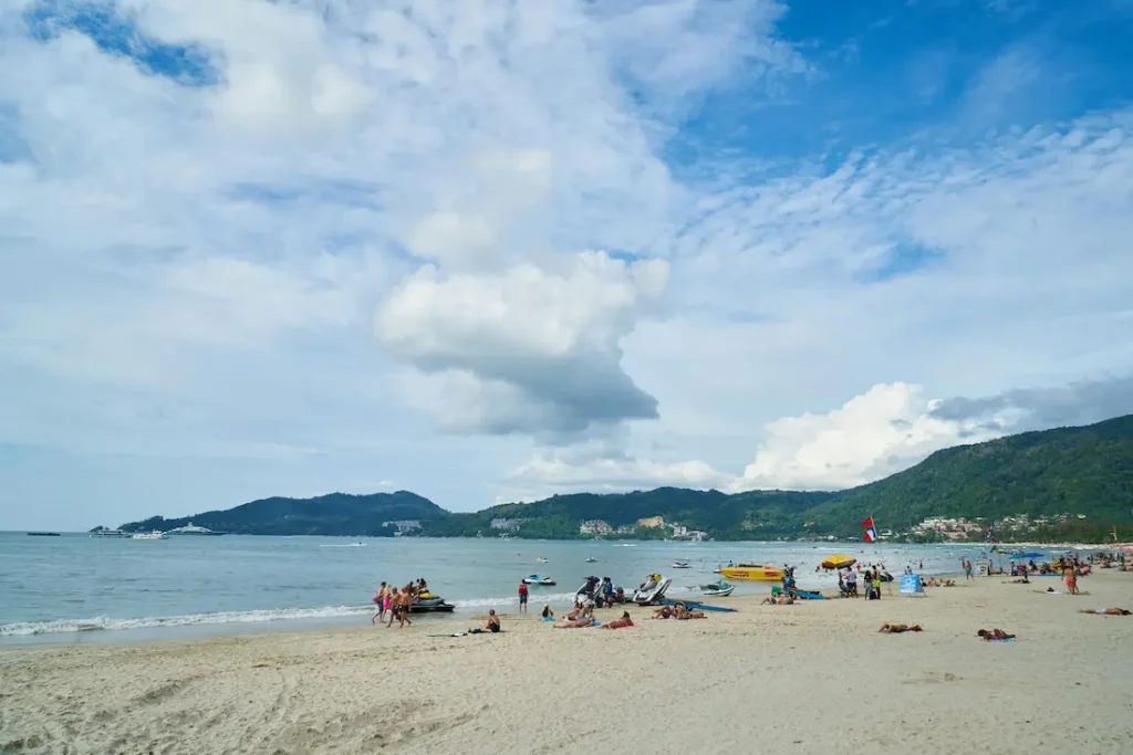 Crowded Nha Trang beachfront tourist area