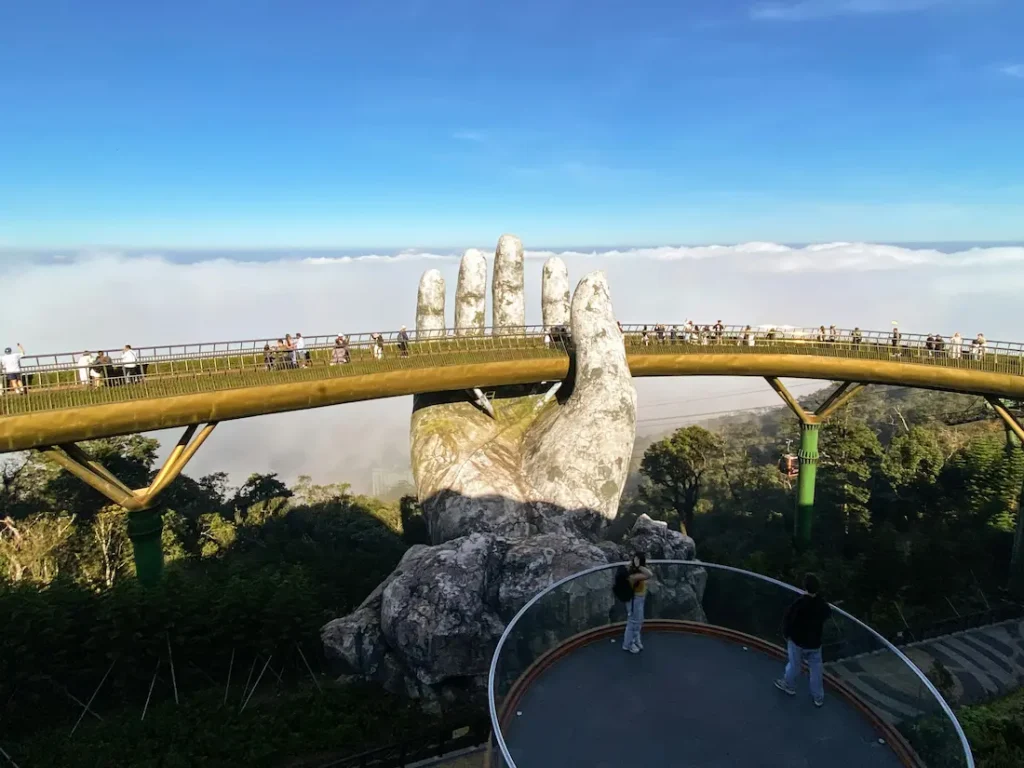 Part of the Golden Bridge at Ba Na Hills Sunworld is best to go from Da Nang
