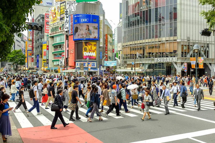 Tokyo crowded street crossing. 