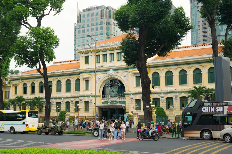 Central Post Office in Ho Chi Minh City with Kids