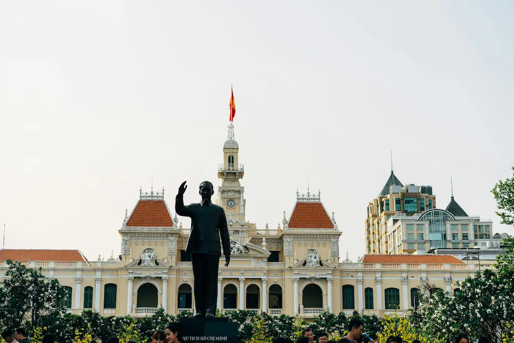 Family visiting centra post office in Ho Chi Minh City with kids in 2026