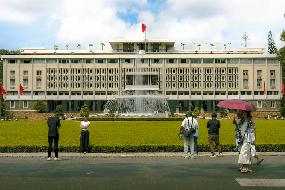 Kids exploring Independence Palace in Ho Chi Minh City