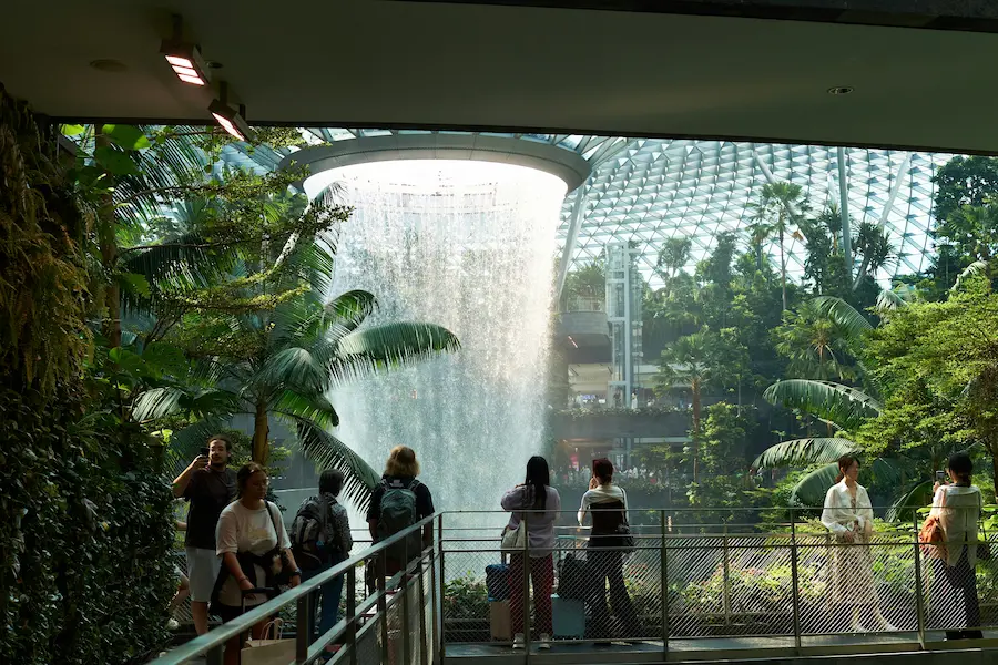 Kids exploring Singapore
airport. 