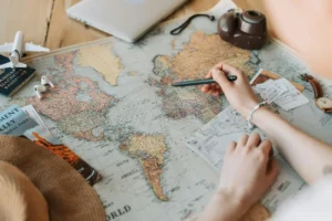 family choosing travel destination with kids planning trip