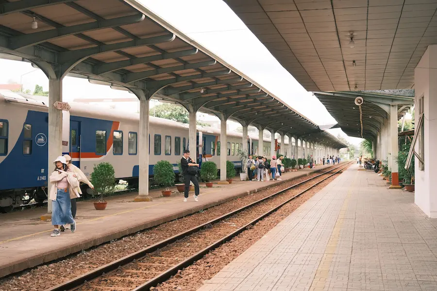 family boarding train for Best Vietnam train journeys for families including Hanoi to Sapa