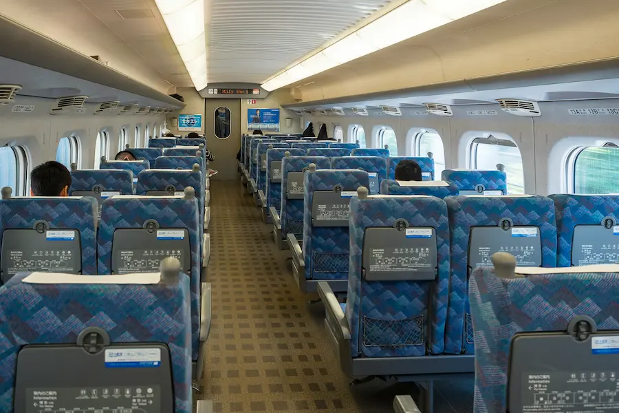 Reserved Shinkansen seats for a family traveling with children