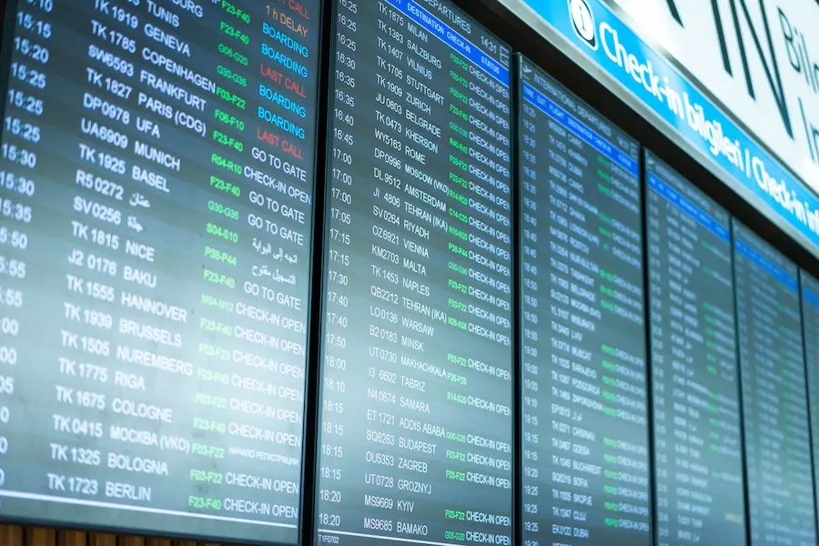 Flight costs schedule from the USA and Europe to Asia for a family of four