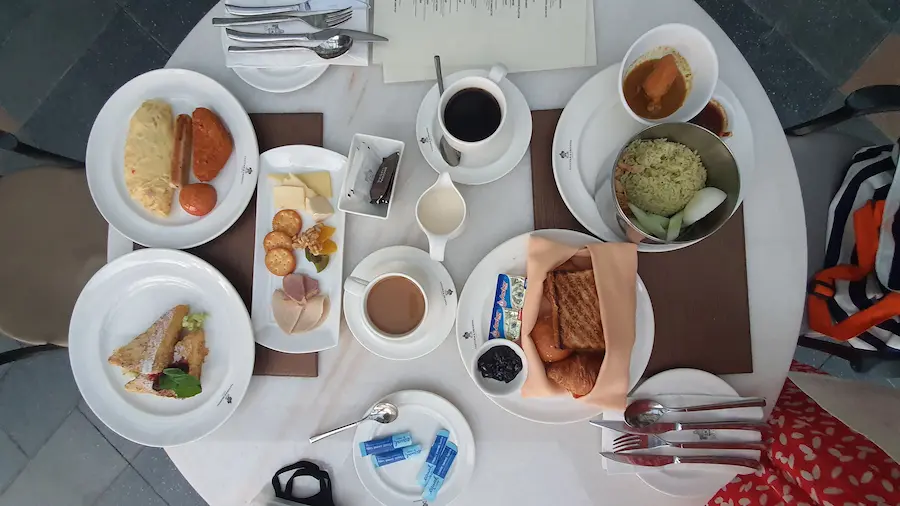 Indian hotel breakfast buffet.